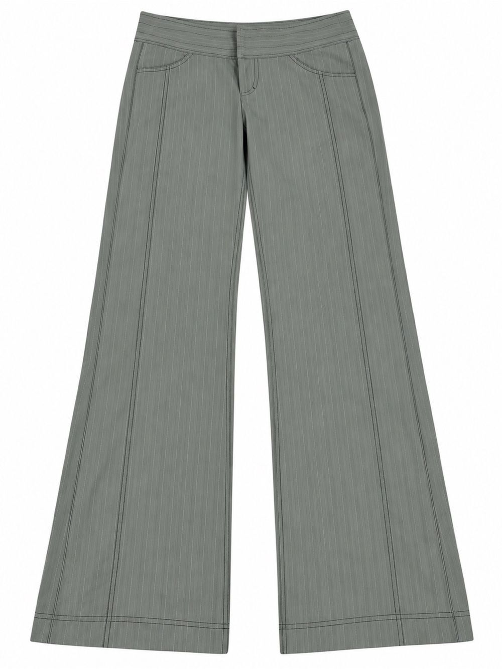 Athleta Women’s Size 10T Gray Green Pinstripe Wide Leg Pants Stretch Career
